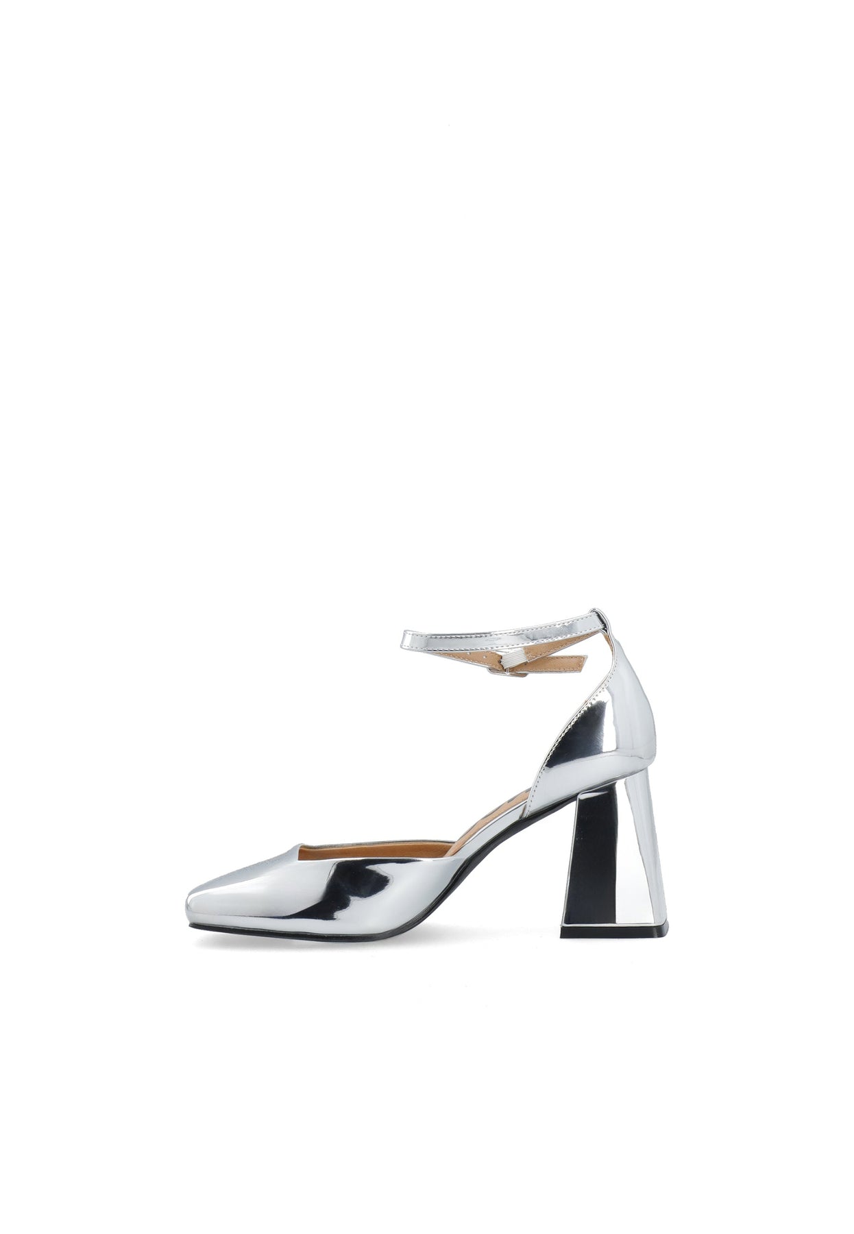 Biajoyce D'Orsay Pumps Faux Leather - Silver Mirror