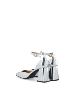 Biajoyce D'Orsay Pump Faux Leather - Silver Mirror