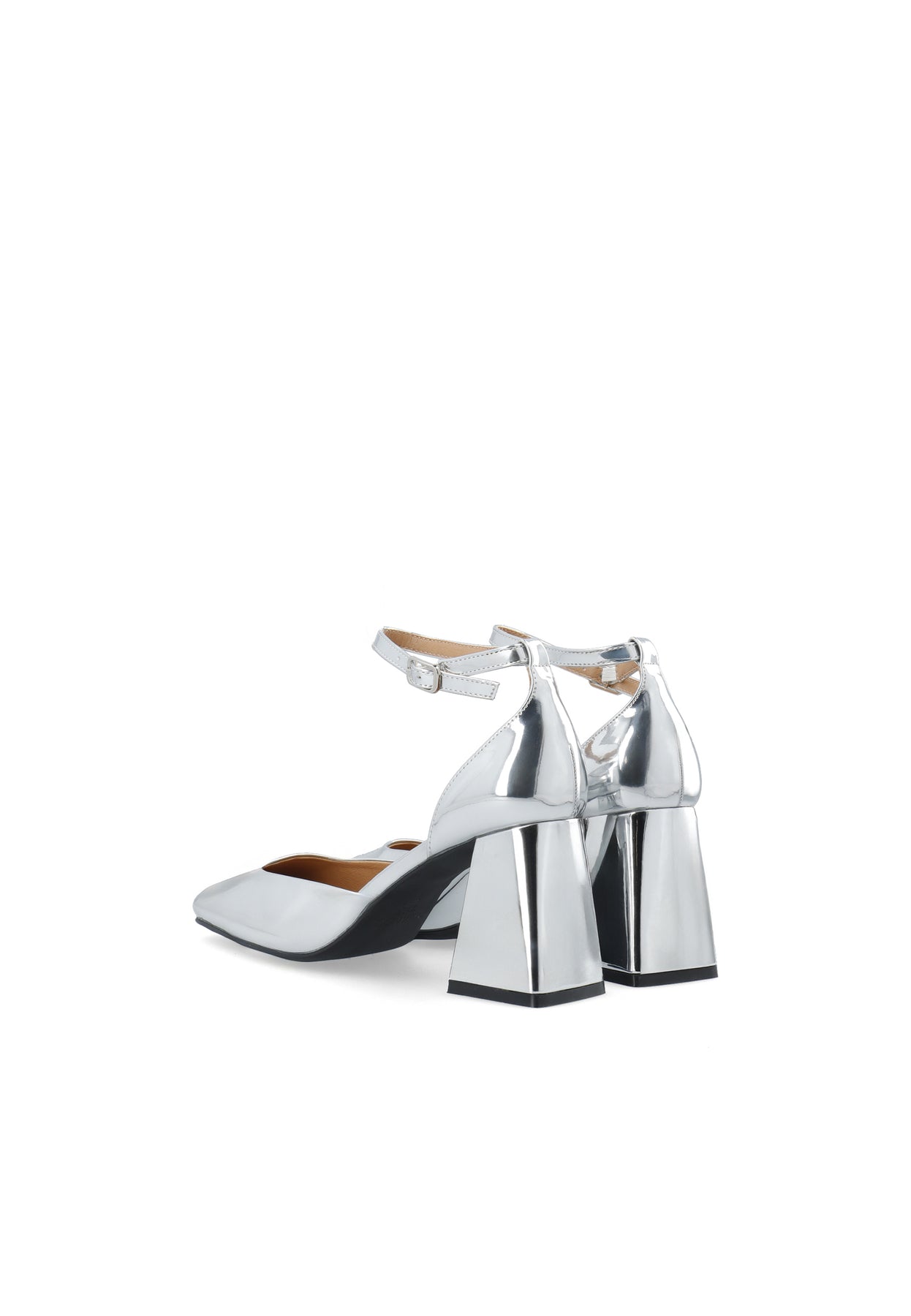 Biajoyce D'Orsay Pumps Faux Leather - Silver Mirror