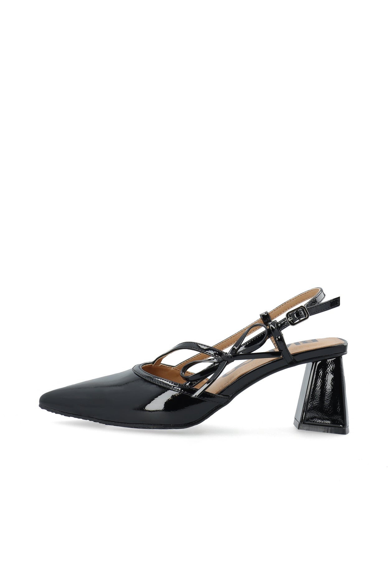 Biamaralyn Strappy Bow Slingback Faux Leather - Black