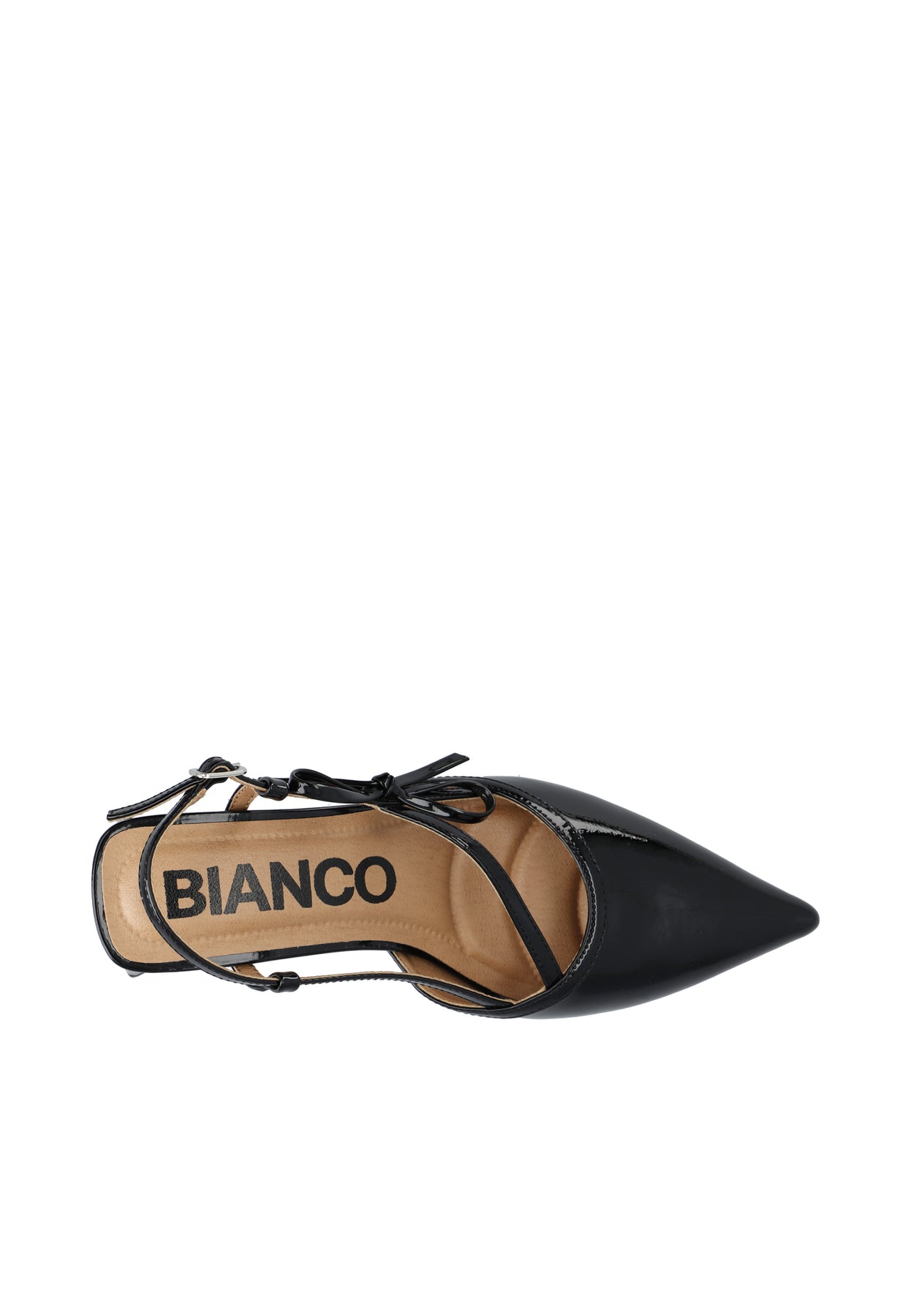 Biamaralyn Strappy Bow Slingback Faux Leather - Black