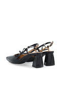 Biamaralyn Strappy Bow Slingback Faux Leather - Black