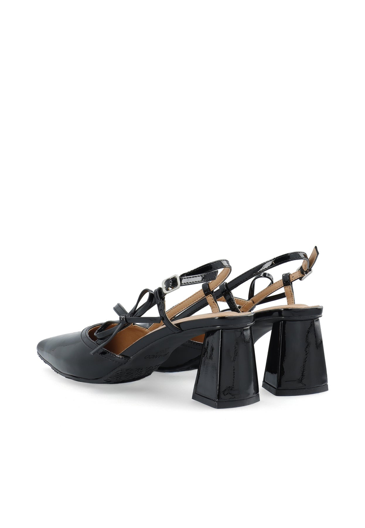 Biamaralyn Strappy Bow Slingback Faux Leather - Black