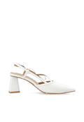 Biamaralyn Strappy Bow Slingback Faux Leather - Off White Patent