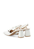 Biamaralyn Strappy Bow Slingback Faux Leather - Off White Patent