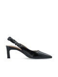 Biamonroe Scrunchie Slingback Faux Leather - Shiny Black