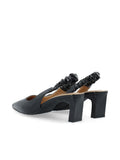 Biamonroe Scrunchie Slingback Faux Leather - Shiny Black