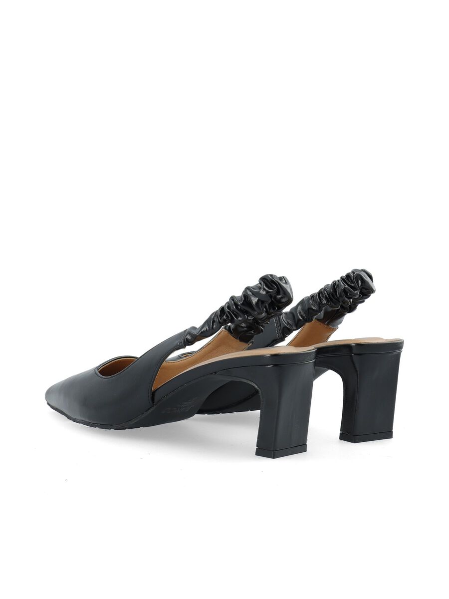 Biamonroe Scrunchie Slingback Faux Leather - Shiny Black