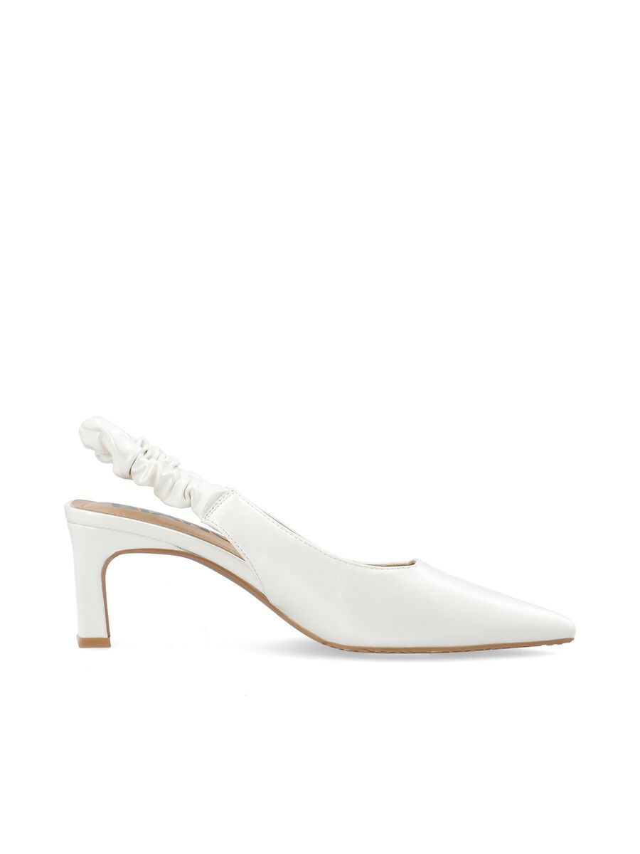 Biamonroe Scrunchie Slingback Konstskinn - Shiny Off White