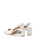 Biamonroe Scrunchie Slingback Konstskinn - Shiny Off White