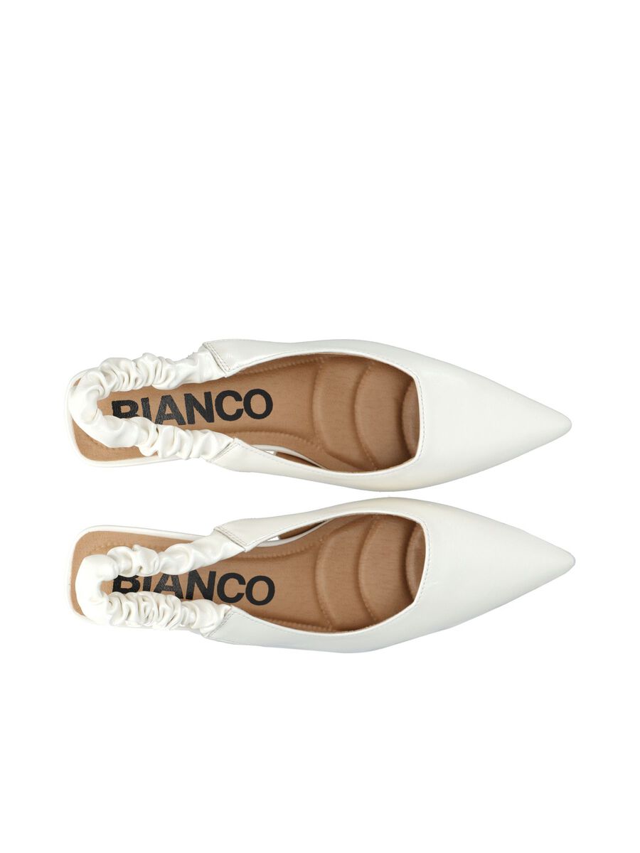 Biamonroe Scrunchie Slingback Konstskinn - Shiny Off White