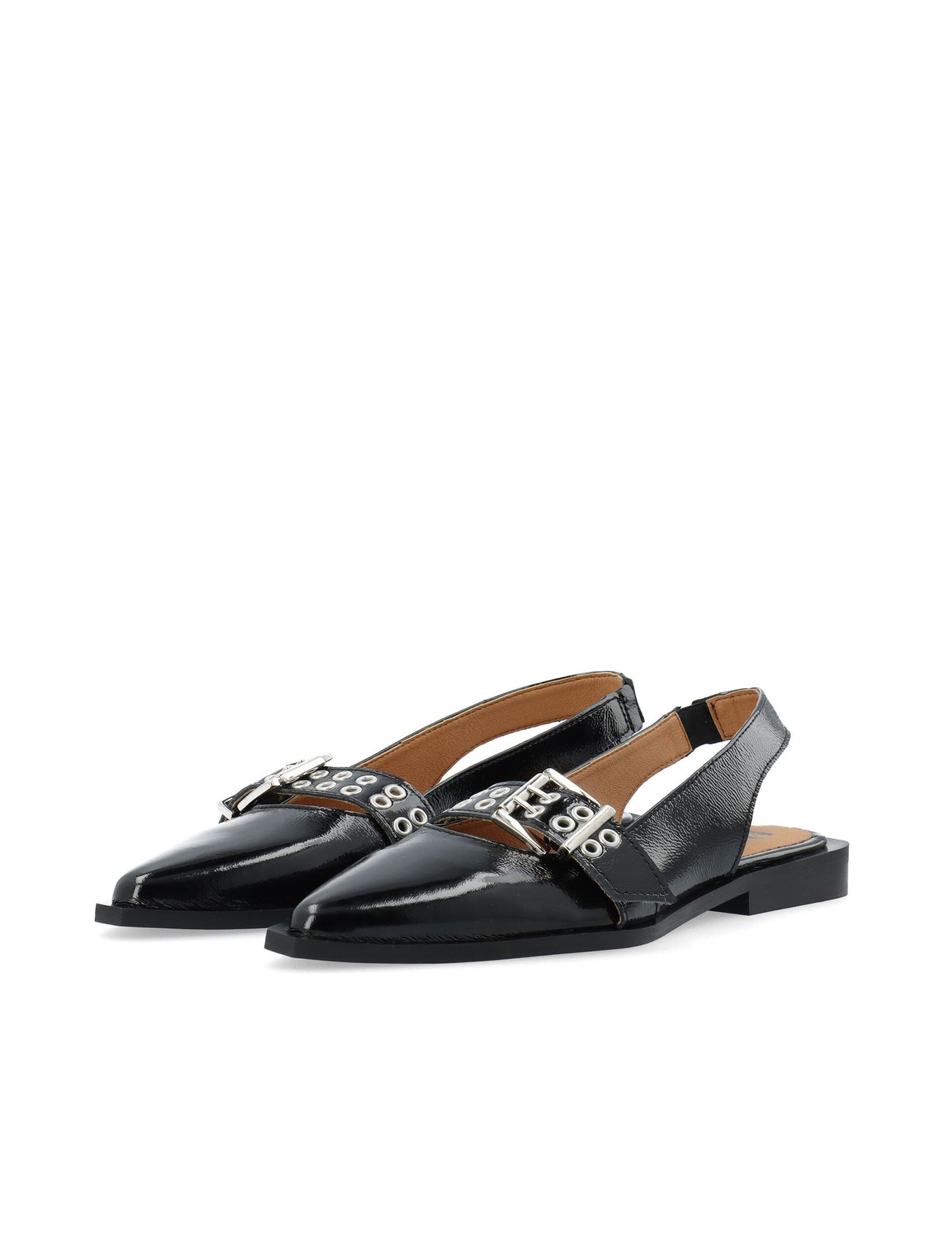Biavictoria Single Buckle Slingback Leather - Black Nappalak