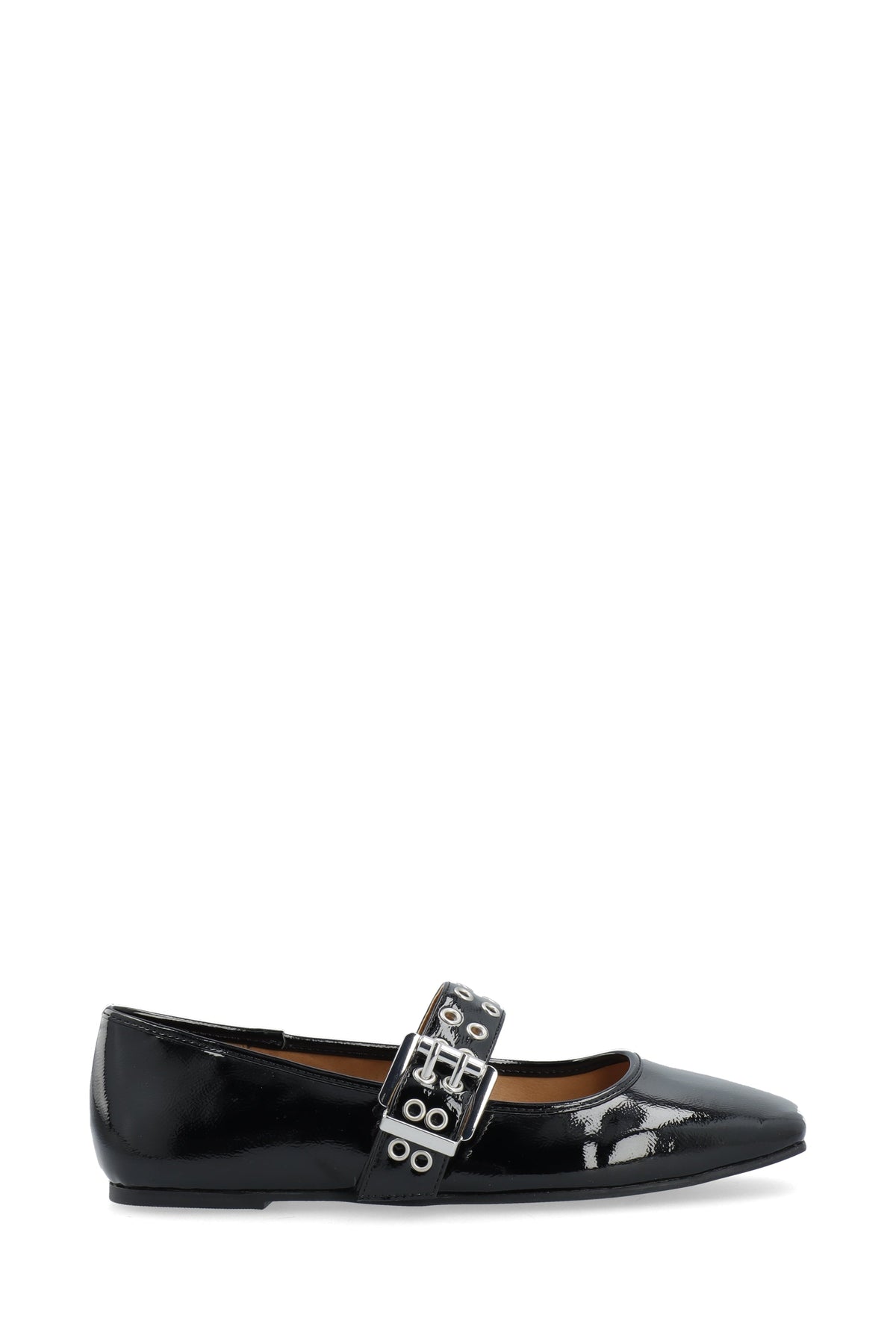 Biarose Karré Mary Jane Flat Faux Leather - Black Patent