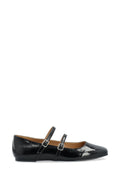 Biarose Karré Double Mary Jane Flat Faux Leather - Svart Lack