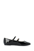 Biarose Karré Double Mary Jane Flat Faux Leather - Svart Lack