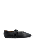Bialuna Scrunchie Ballet Flat Faux Leather - Black