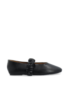 Bialuna Scrunchie Ballet Flat Faux Leather - Black