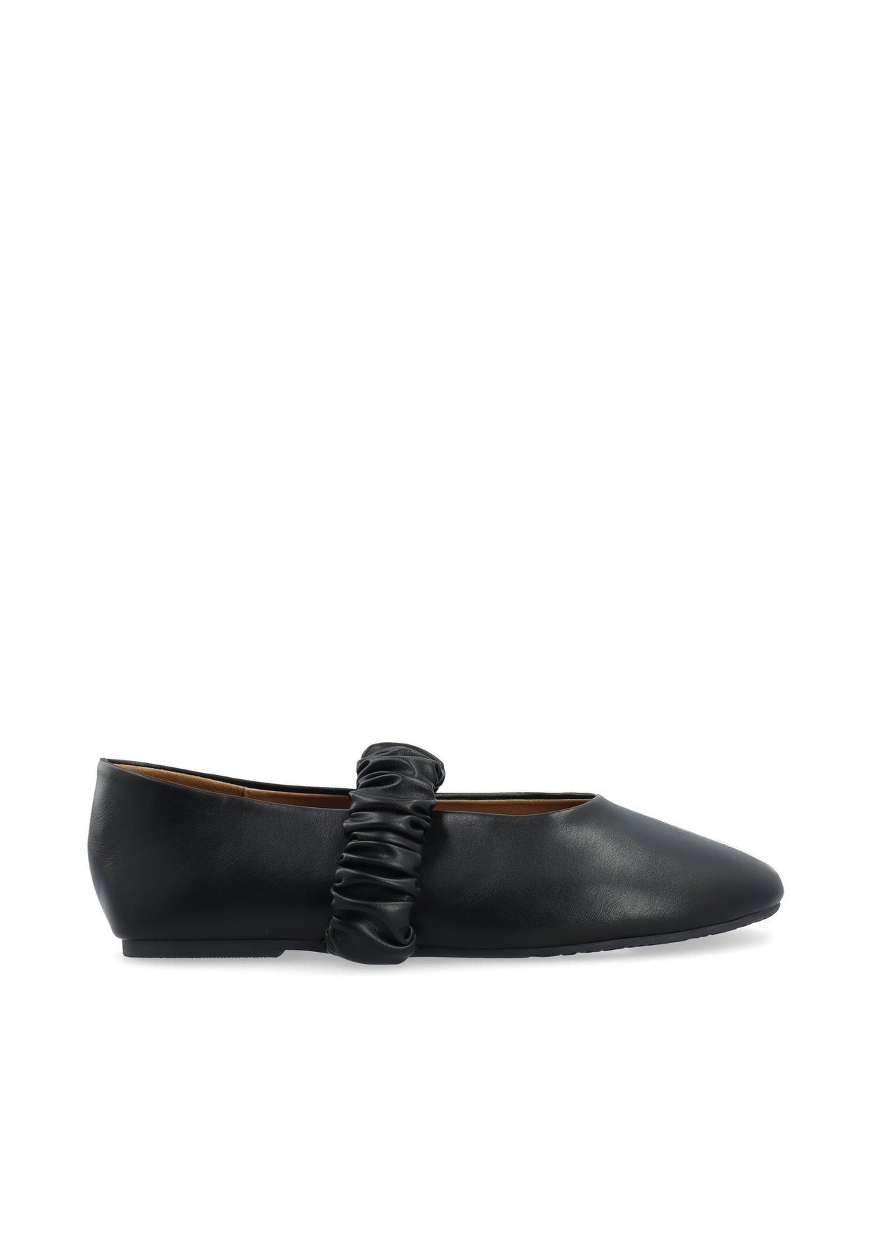 Bialuna Scrunchie Ballet Flat Faux Leather - Black