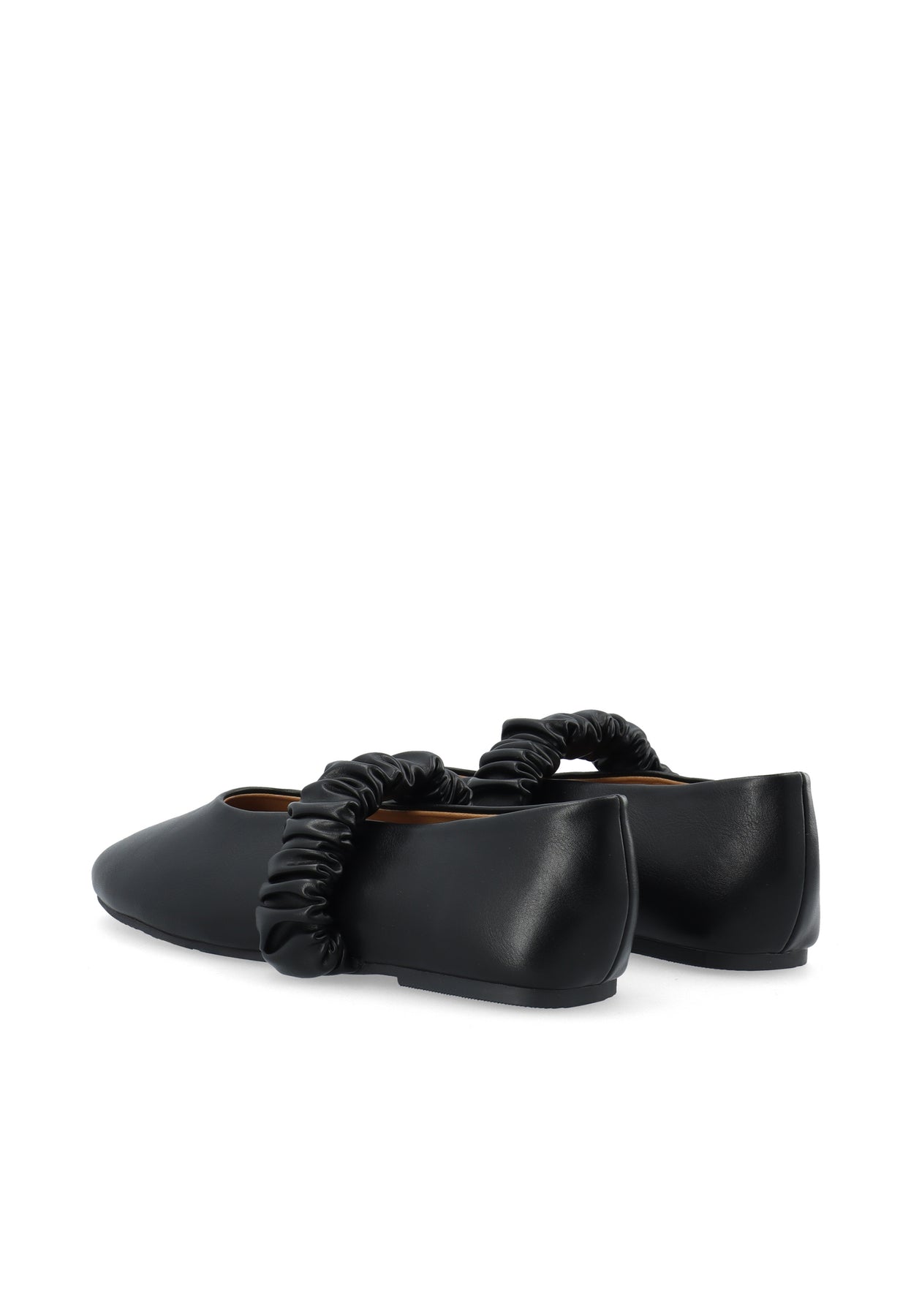 Bialuna Scrunchie Ballet Flat Faux Leather - Black