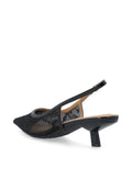 Biakristin Kitten Heel Slingback Mesh - Svart Spets