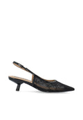 Biakristin Kitten Heel Slingback Mesh - Svart Spets