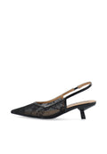 Biakristin Kitten Heel Slingback Mesh - Svart Spets