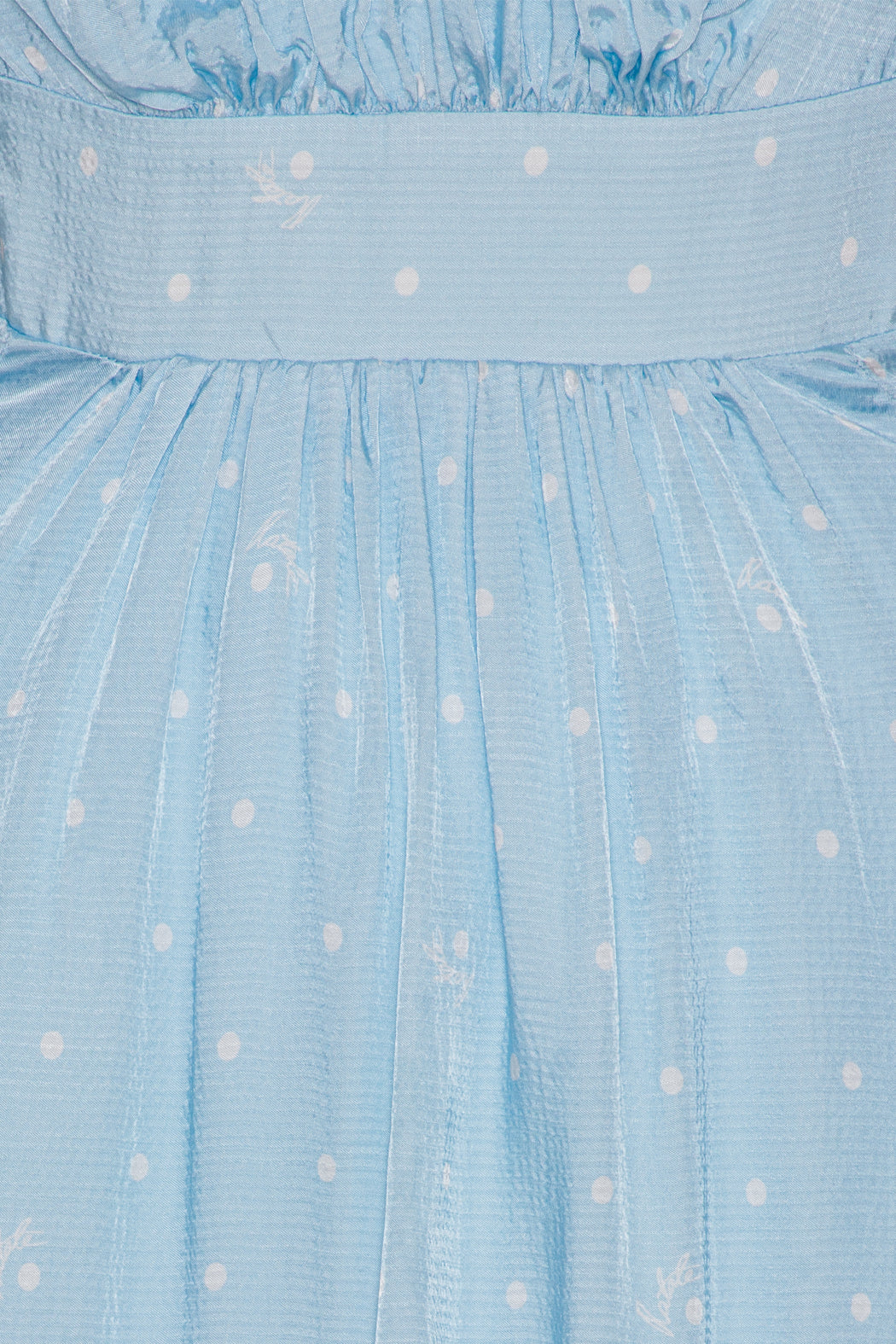 Textured Midi Puffy Dress - Oval Polka Dot / Cool Blue Comb