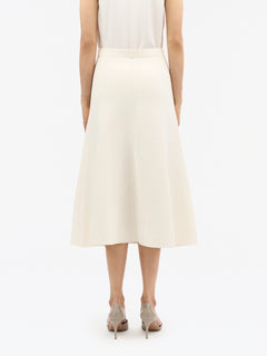 Sian Knitted Midi Skirt - Soft White