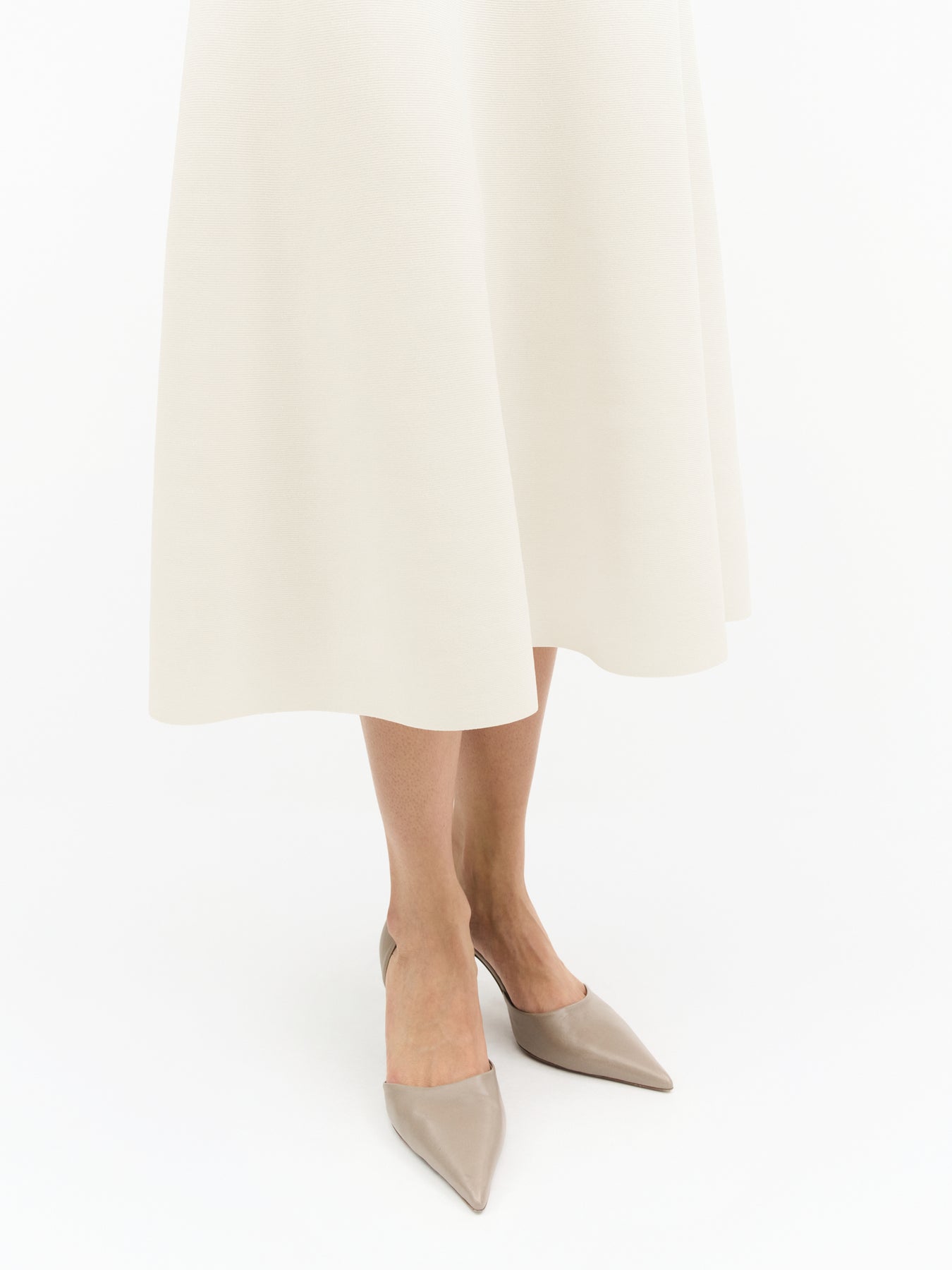 Sian Stickad Midikjol - Soft White