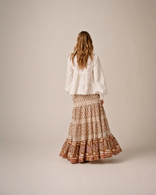 Cotton Slub Skirt - Paisley
