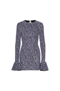 Mini Sequin Dress - Vibrant Floral Outline / Purple Pennant Comb.