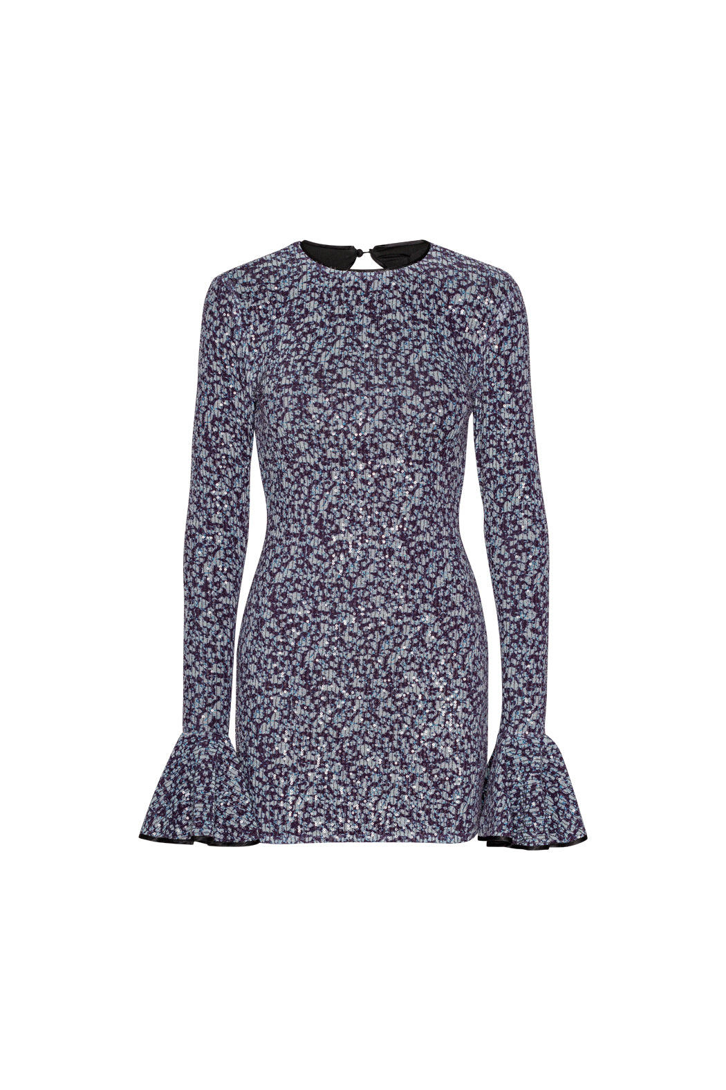 Mini Sequin Dress - Vibrant Floral Outline / Purple Pennant Comb.