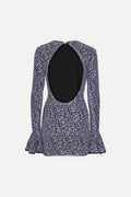 Mini Sequin Dress - Vibrant Floral Outline / Purple Pennant Comb.