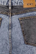 Straight Patchwork Jeans - Medium Blue