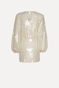 Sequins Short Dress - Egret