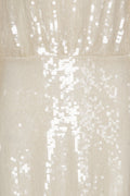 Sequins Short Dress - Egret