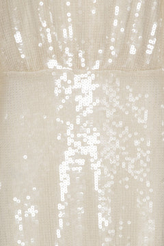 Sequins Short Dress - Egret