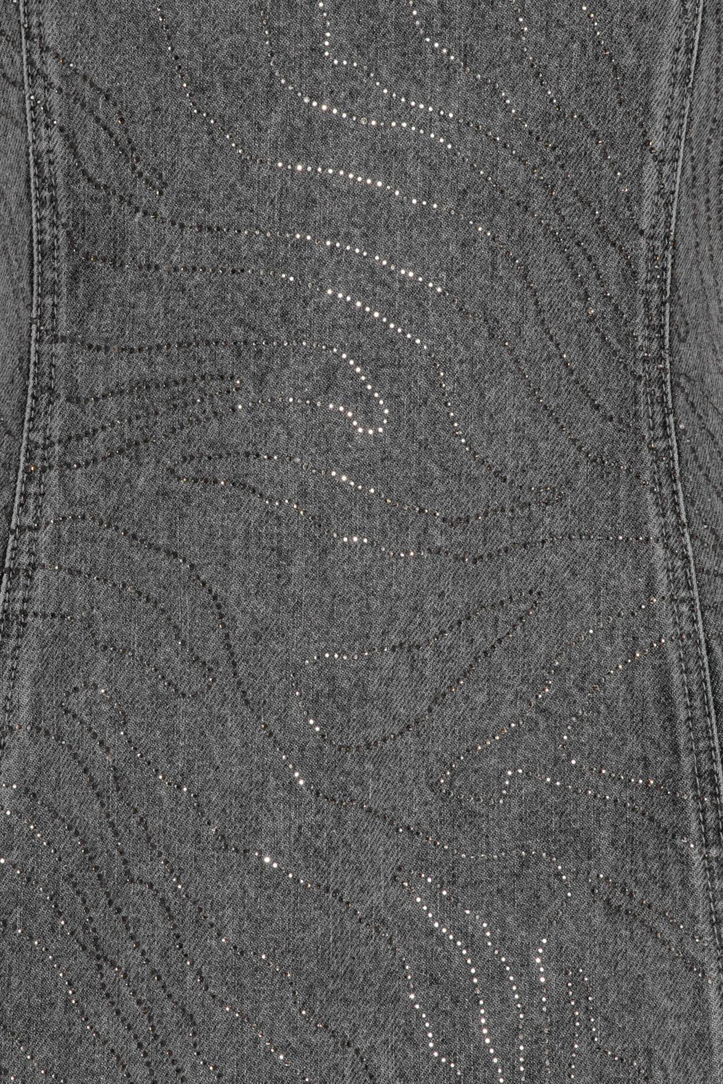 Rhinestone Denimklänning - Grå Denim