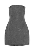 Rhinestone Denimklänning - Grå Denim