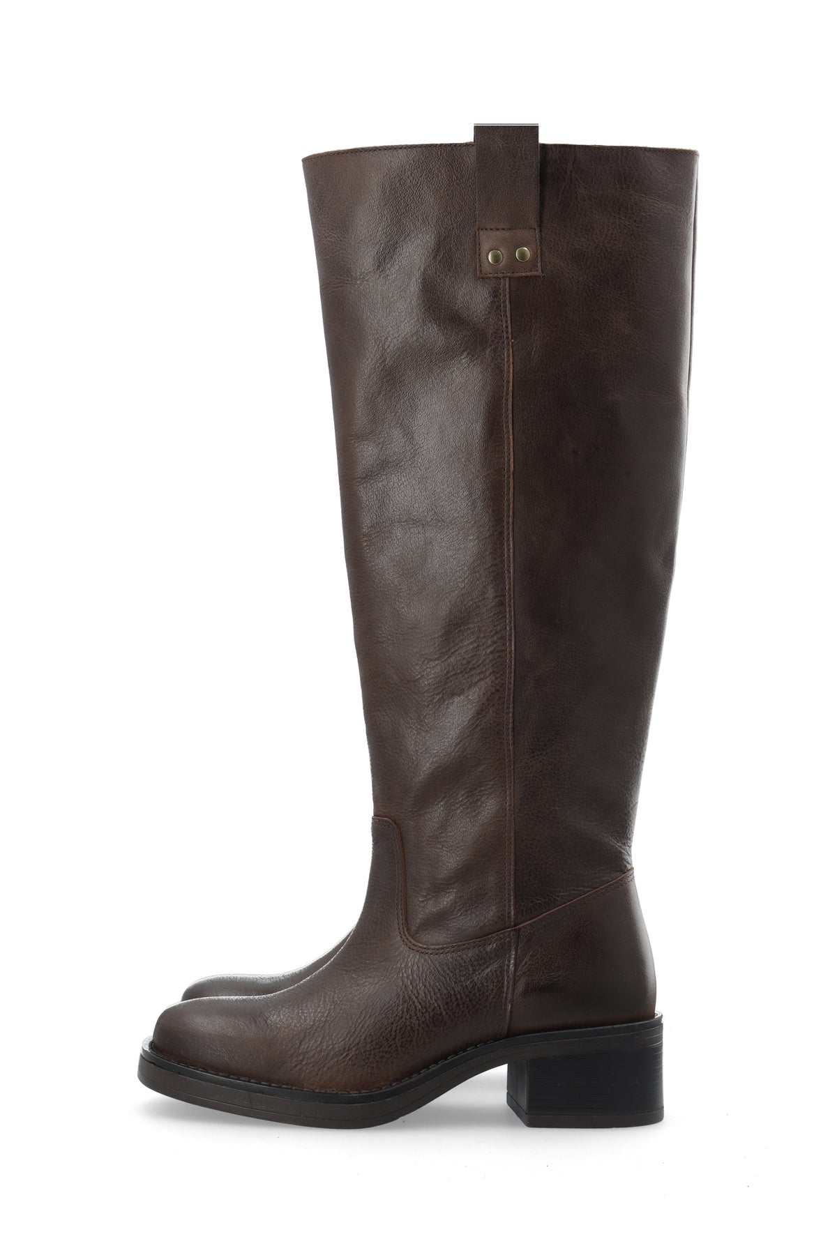 Biamary Knee High Pull On Boots - Brun