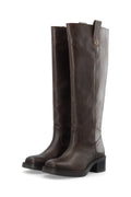 Biamary Knee High Pull On Boots - Brun