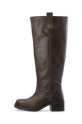 Biamary Knee High Pull On Boots - Brun