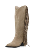 Biajody Fringe Boot Faux Suede - Sand