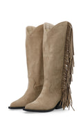 Biajody Fringe Boot Faux Suede - Sand