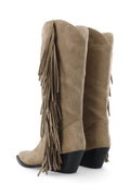 Biajody Fringe Boot Faux Suede - Sand