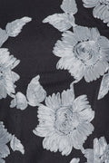 Flower Mesh Ls Mini Dress - Gray Pinstripe Comb.