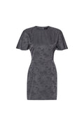 Kortärmad miniklänning - Gray Pinstripe