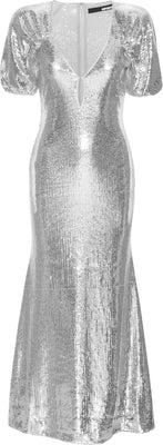 Sequin Midi Dress - Silver