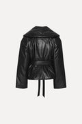 Belted Puffer Jacket - Svart