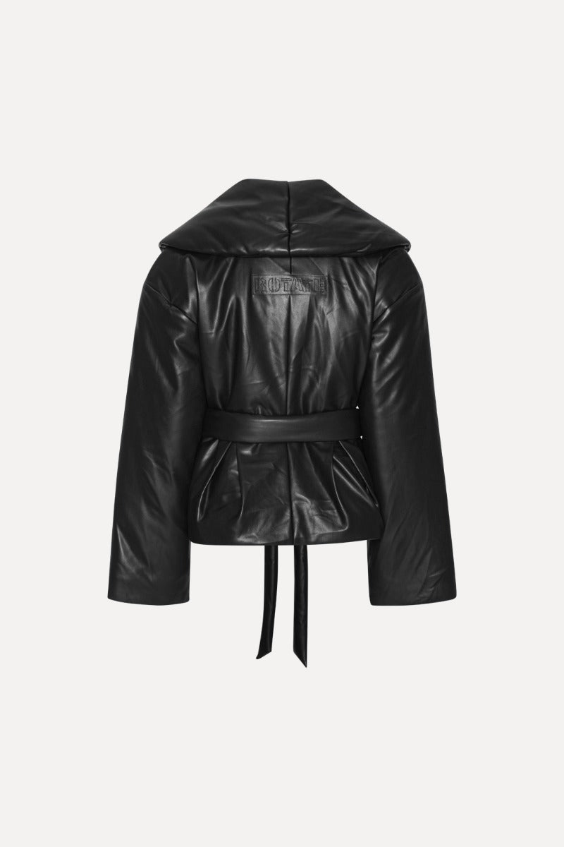 Belted Puffer Jacket - Svart